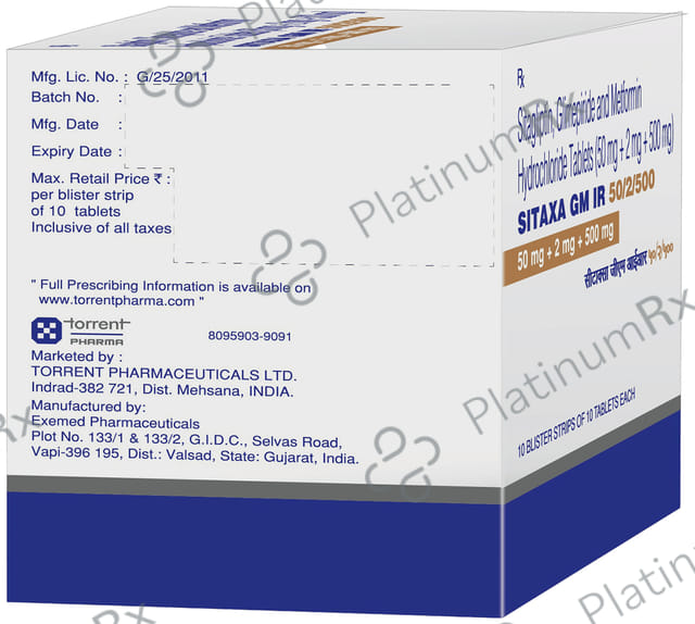 Sitaxa GM IR 2/500/50mg Tablet 10s