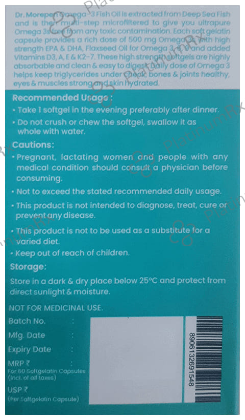 Dr Morepen Omega 3 Deep Sea Fish Oil Soft Gelatin Capsule