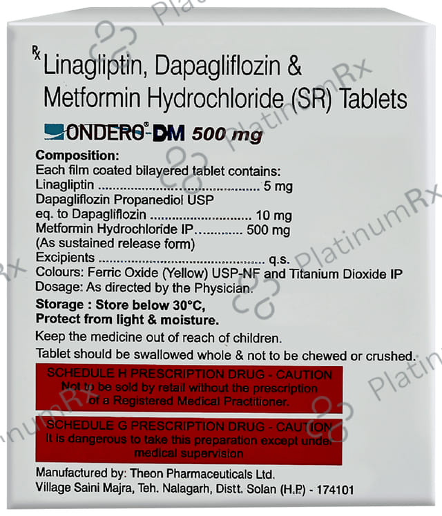 Ondero DM 500/10/5mg Tablet SR 10s