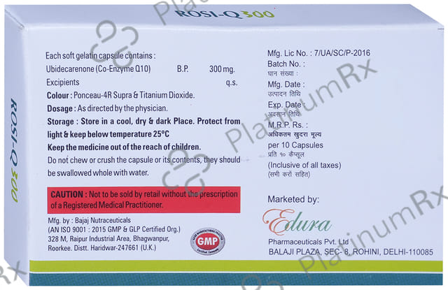Rosi Q 300 Soft Gelatin Capsule 10s