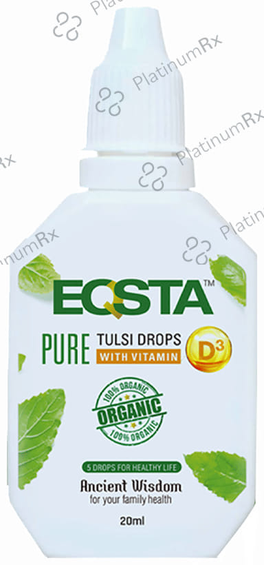 Eqsta Pure Tulsi Drop with Vitamin D3 with Health Book Free