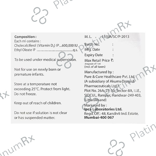 Calconsta D3 600000IU Injection 1ml