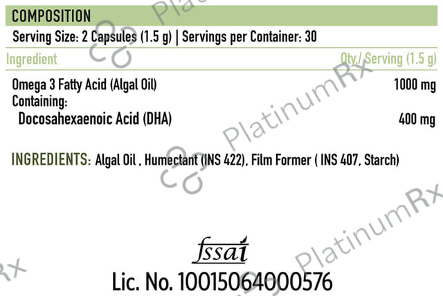 TrueBasics 100% Vegetarian Omega 3 Soft Capsule 60s