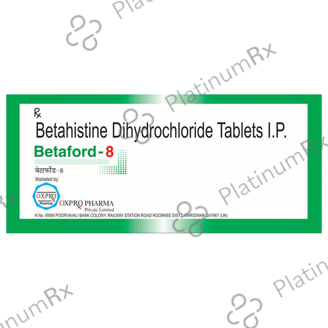 Betaford 8mg Tablet 10s Oxpro Pharma Pvt. Ltd.