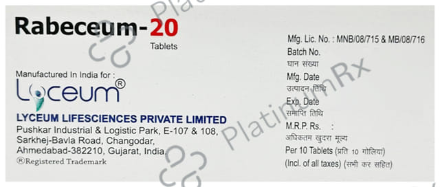 Rabeceum 20mg Tablet 10s