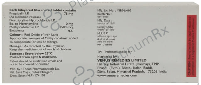 Nervolize MN 75mg/10mg/1500mcg Tablet