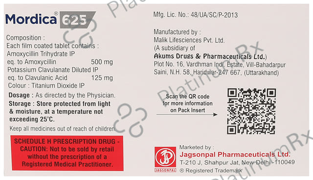 Mordica 500mg/125mg Tablet