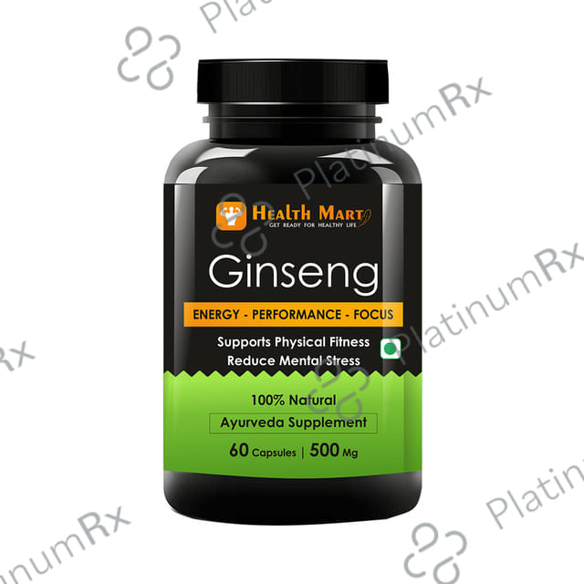 Health Mart Ginseng 500mg Capsule for Energy, Performance & Focus