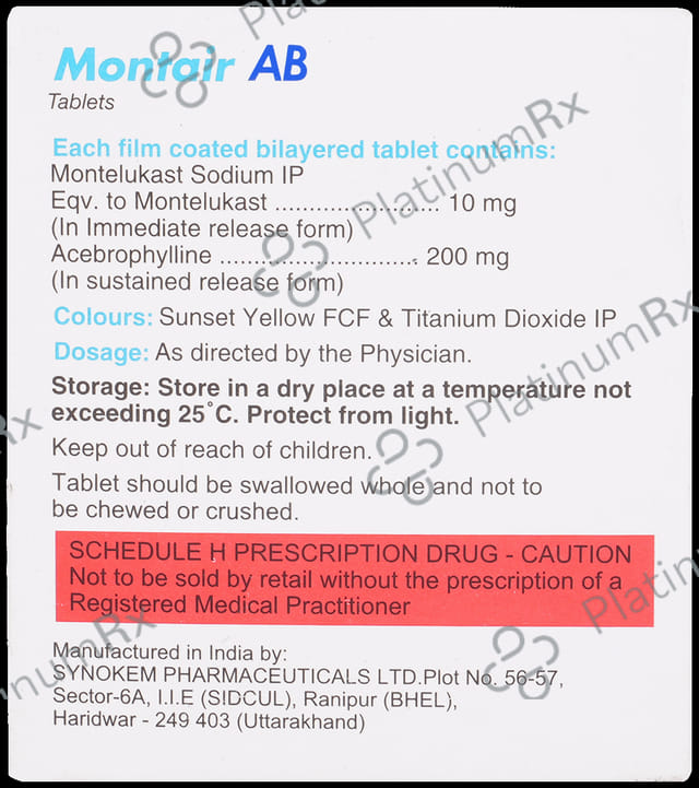Montair AB 200/10mg Tablet SR 10s