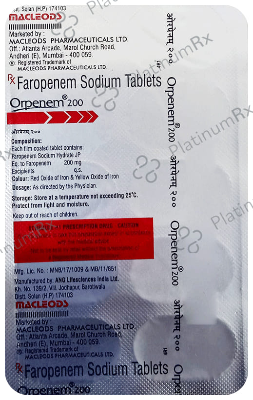 Orpenem 200mg Tablet 10s