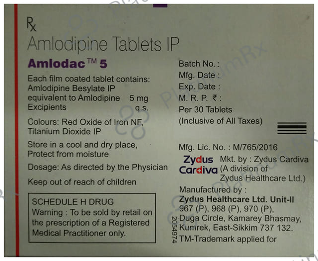 Amlodac 5mg Tablet 30s
