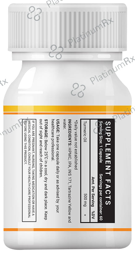 Inlife Turmeric Oil 500mg Vegan Liquid Filled Capsule