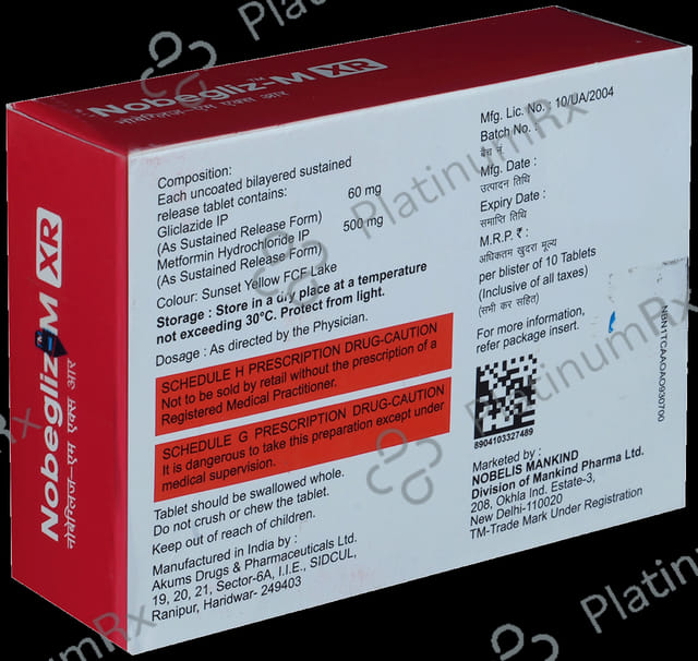 Nobegliz M XR 60/500mg Tablet 10s