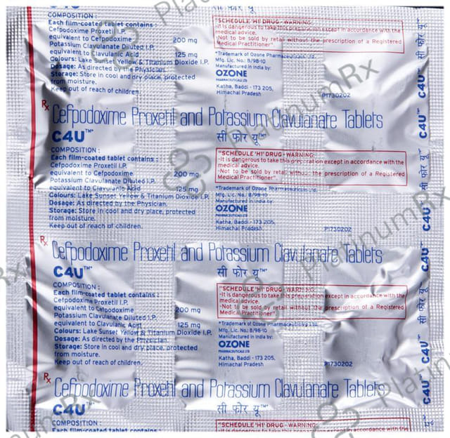 C4U 200/125mg Tablet 6s