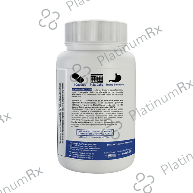 Nutrija L-Glutathione Reduced 500mg Capsule