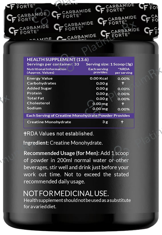 Carbamide Forte Micronized Creatine Monohydrate Powder Unflavored 100 gm