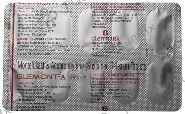 Glemont A 200/10mg Tablet SR 10s