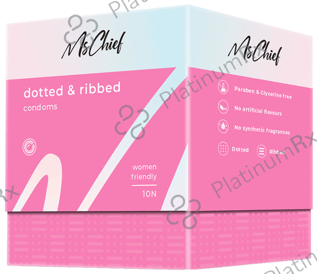 MsChief Dotted & Ribbed Condom 10s