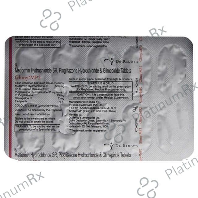 Glimy MP 2/500/15mg Tablet SR 10s