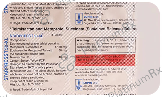 Starpress T 50/40mg Tablet XL 15s