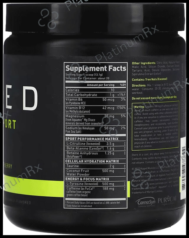 Kaged Muscle Pre-Kaged Sports Powder Mango Lemon