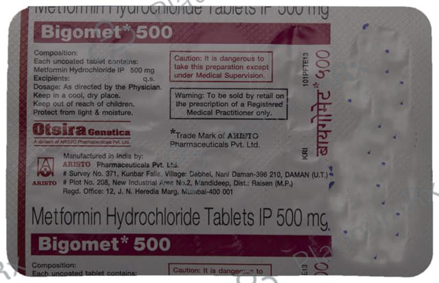 Bigomet 500mg Tablet 10s