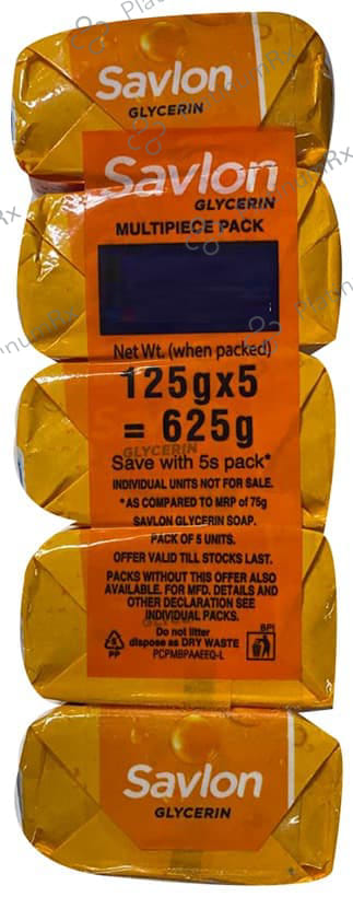Savlon Glycerin Soap (125gm Each) 5 Soap