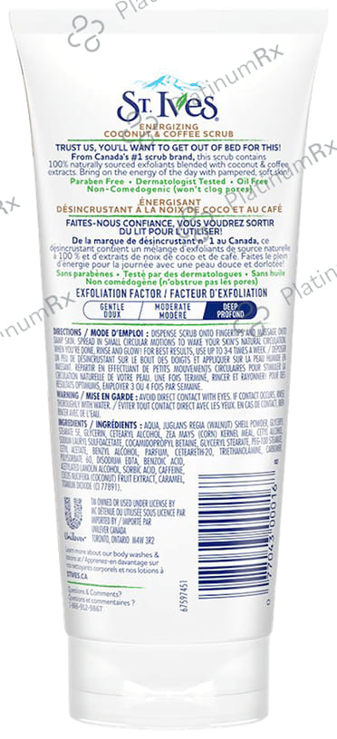 St. Ives Energizing Coconut & Coffee Scrub 170gm