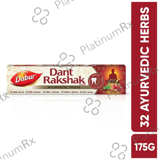 Dabur Dant Rakshak Ayurvedic Paste (175gm Each) 1 Tube