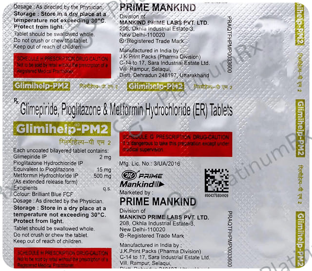 Glimihelp PM 2/500/15mg Tablet 15s