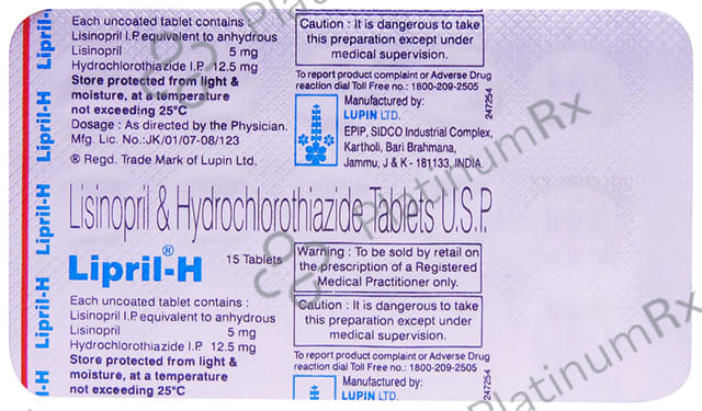 Lipril H 5/12.5mg Tablet 15s
