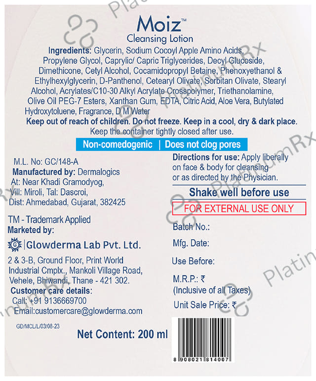 Moiz Cleansing Face & Body Lotion 200ml