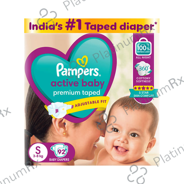 Pampers Taped Active Baby Diaper Small 92s