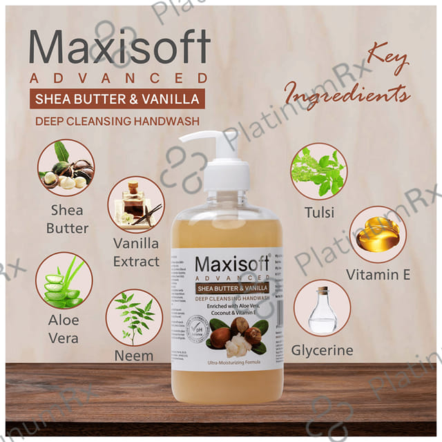 Maxisoft Advanced Shea Butter & Vanilla Deep Cleansing Hand Wash (500ml Each) 1 Bottle