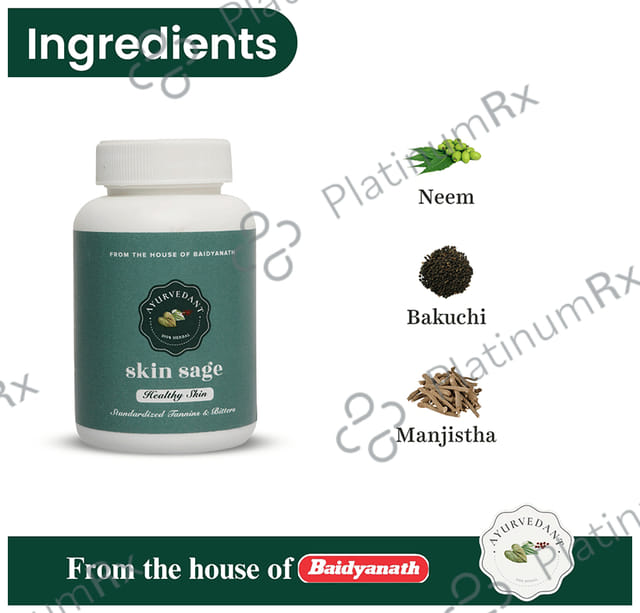 Baidyanath (Jhansi) Ayurvedant Skin Sage Capsule