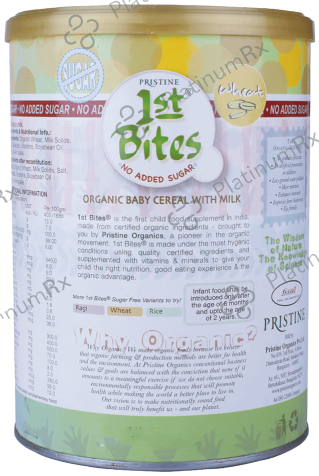 Pristine 1st Bites No Added Sugar (6 Months - 24 Months) Baby Cereal with Milk Wheat