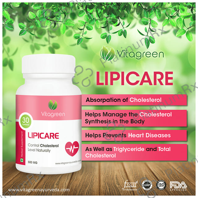 Vitagreen Lipicare 500mg Capsule