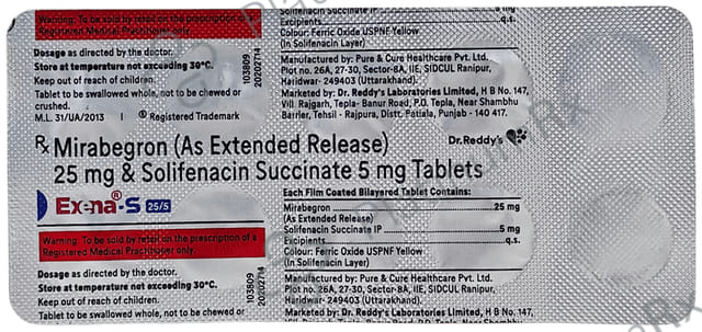 Exena S 25/5mg Tablet 10s