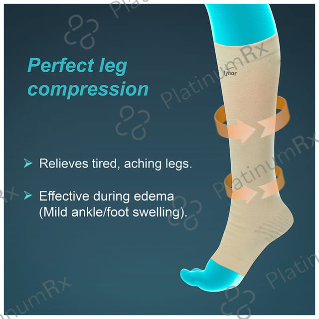 Tynor I 16 Compression Stocking Below Knee Open Toe XXL Beige