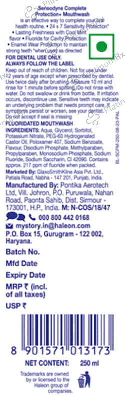 Sensodyne Complete Protection+ Mouth Wash 250ml