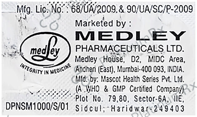 Dapanova SM 10/1000/100mg Tablet 15s