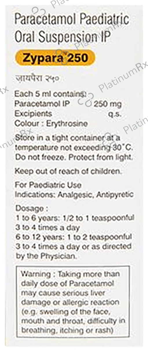 Zypara 250mg Oral Suspension 60ml