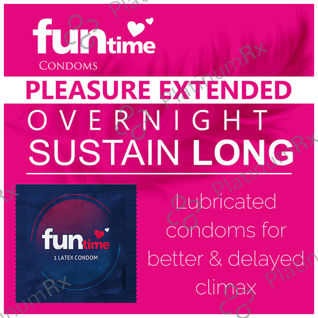 Funtime Dotted Ribbed & Contoured Climax Control Condom 3s