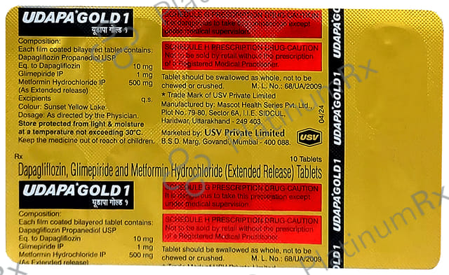 Udapa Gold 1/10/500mg Tablet 10s