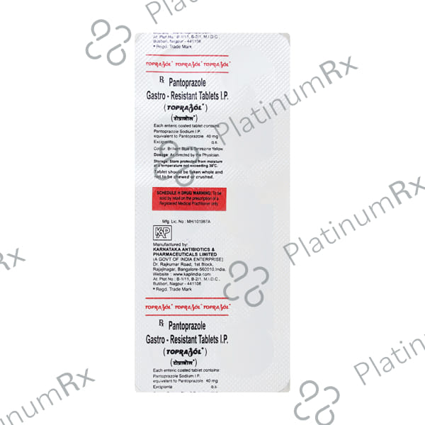 Toprazol 40mg Tablet 10s