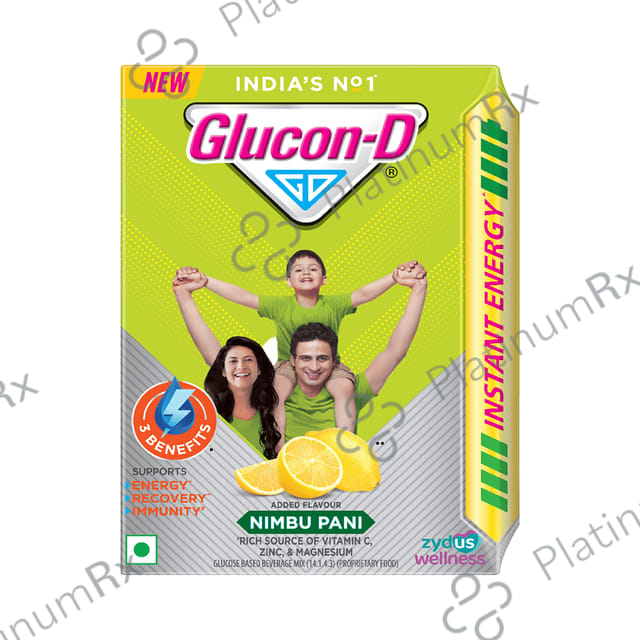 Glucon D with Glucose, Calcium, Vitamin C & Sucrose Flavour Nimbu Pani Powder 200gm