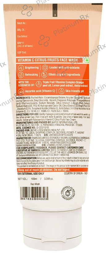 Fabessentials Vitamin C & Citrus Fruits Face Wash