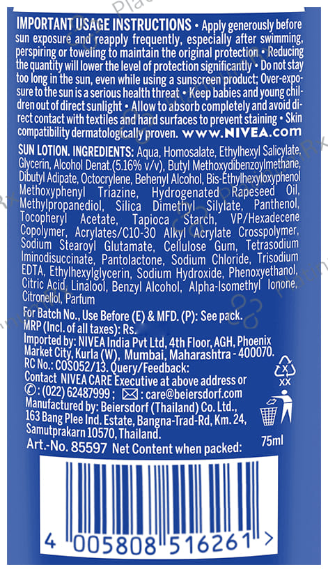 Nivea Sun Protect & Moisture SPF 30 Lotion 75ml