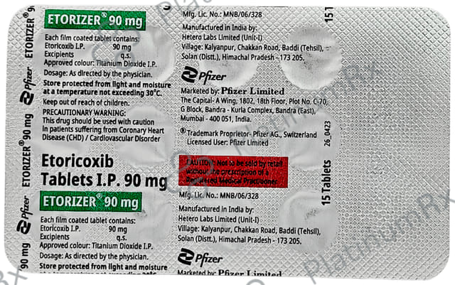 Etorizer 90mg Tablet 15s