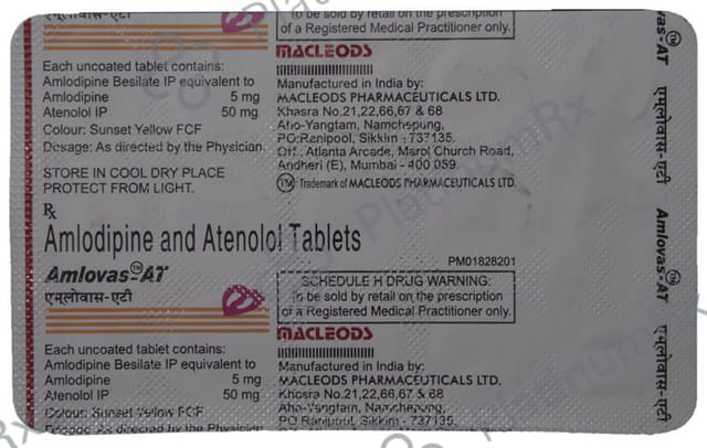 Amlovas AT 5/50mg Tablet 15s